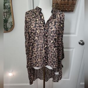 NWT EXPRESS Leopard Print Sheer Blouse